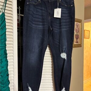 KanCan Midnight Blue Ripped Skinny Jeans